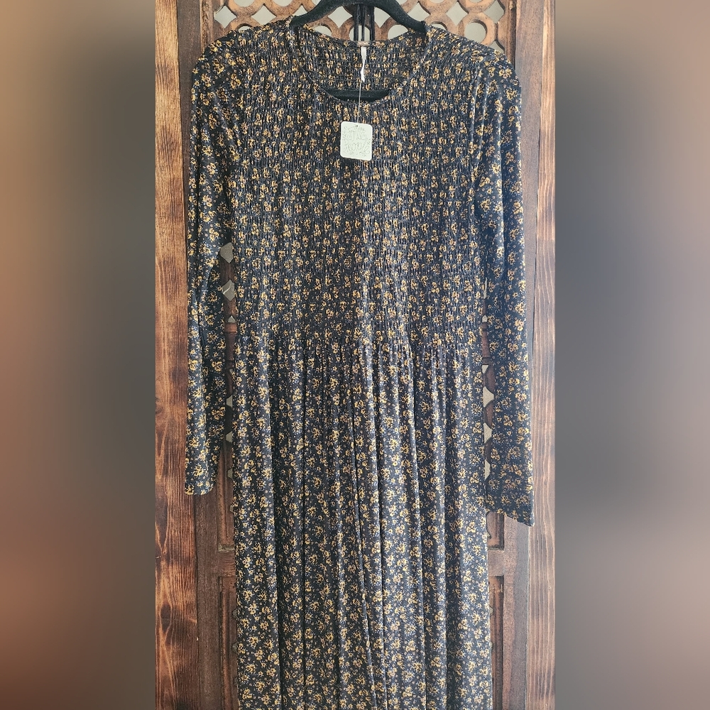 Free People Mesh Long Sleeve Maxi Dress- S *NWT*